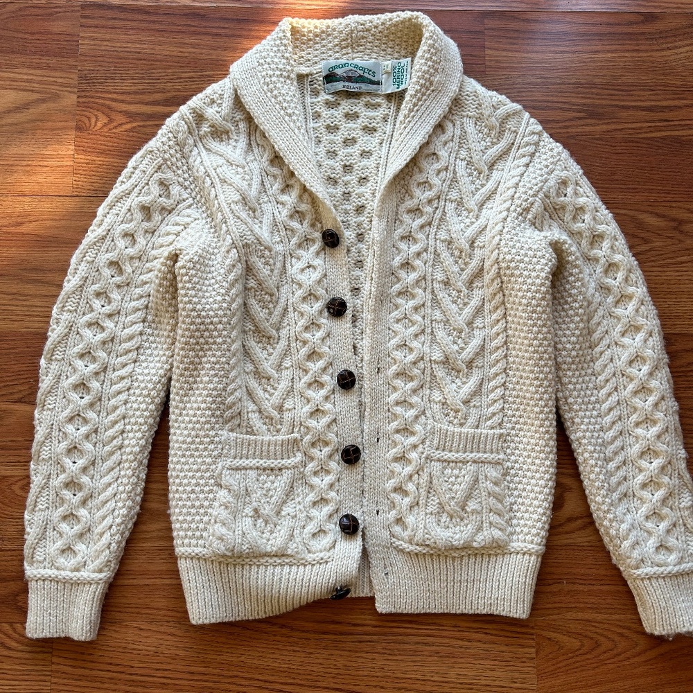 Irish wool knitted cardigan